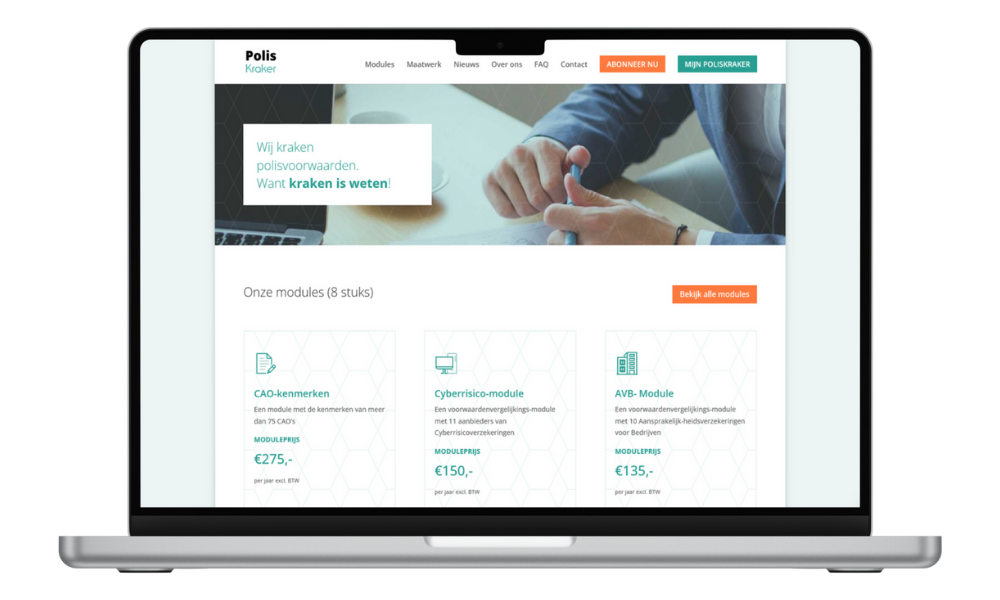 Screenshot van het Poliskraker platform